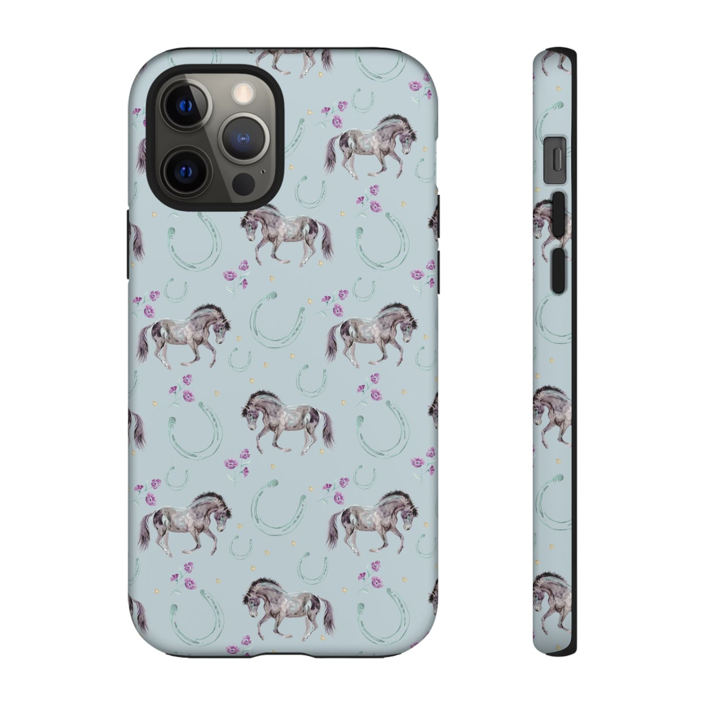 Luck Mustang Tough Phone Case - Light Blue