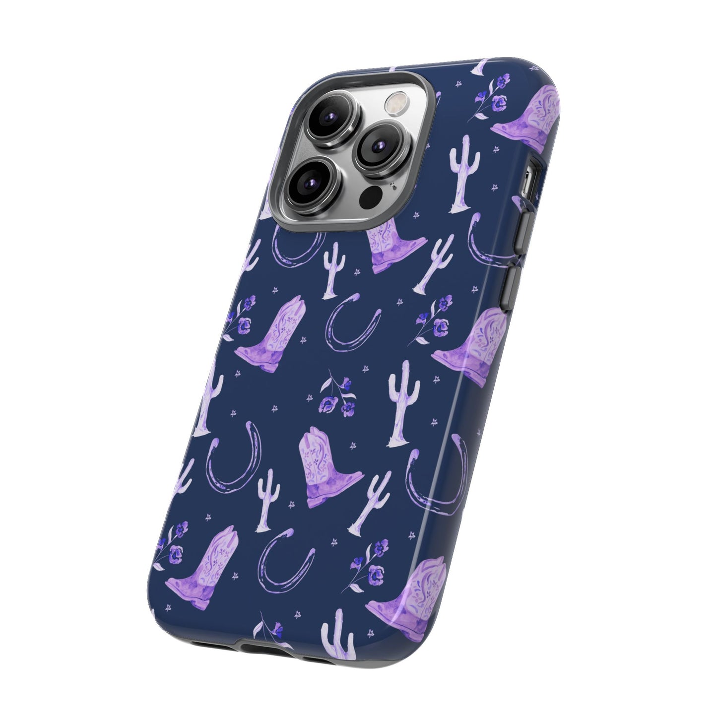 Lucky Boots in Navy and Lavender Tough Phone Case