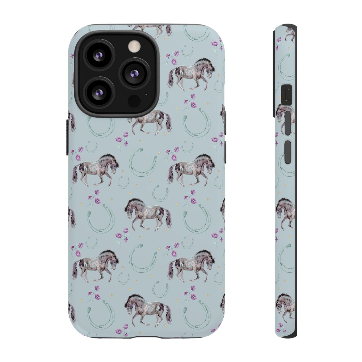 Luck Mustang Tough Phone Case - Light Blue