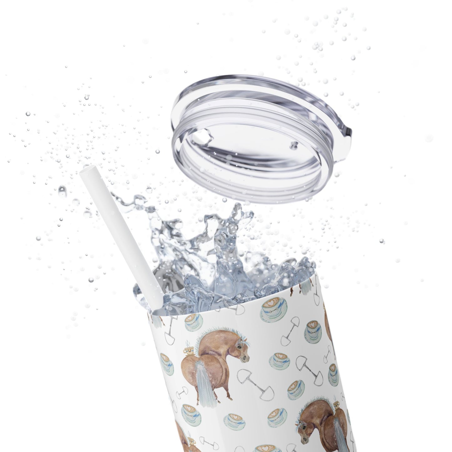 Adorable Pony Cup of Love - Skinny Tumbler with Straw, 20oz