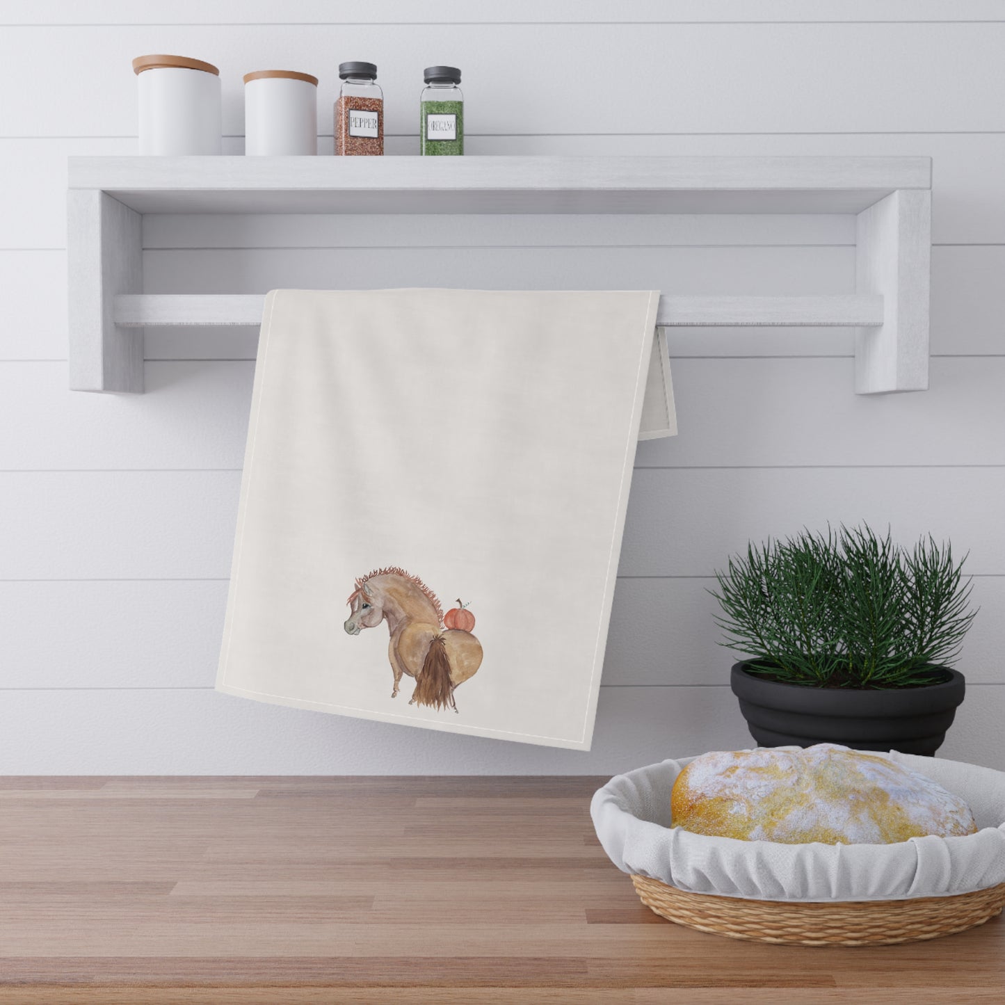 Adorable Pumpkin Spice Pony Tea Towels (cotton)