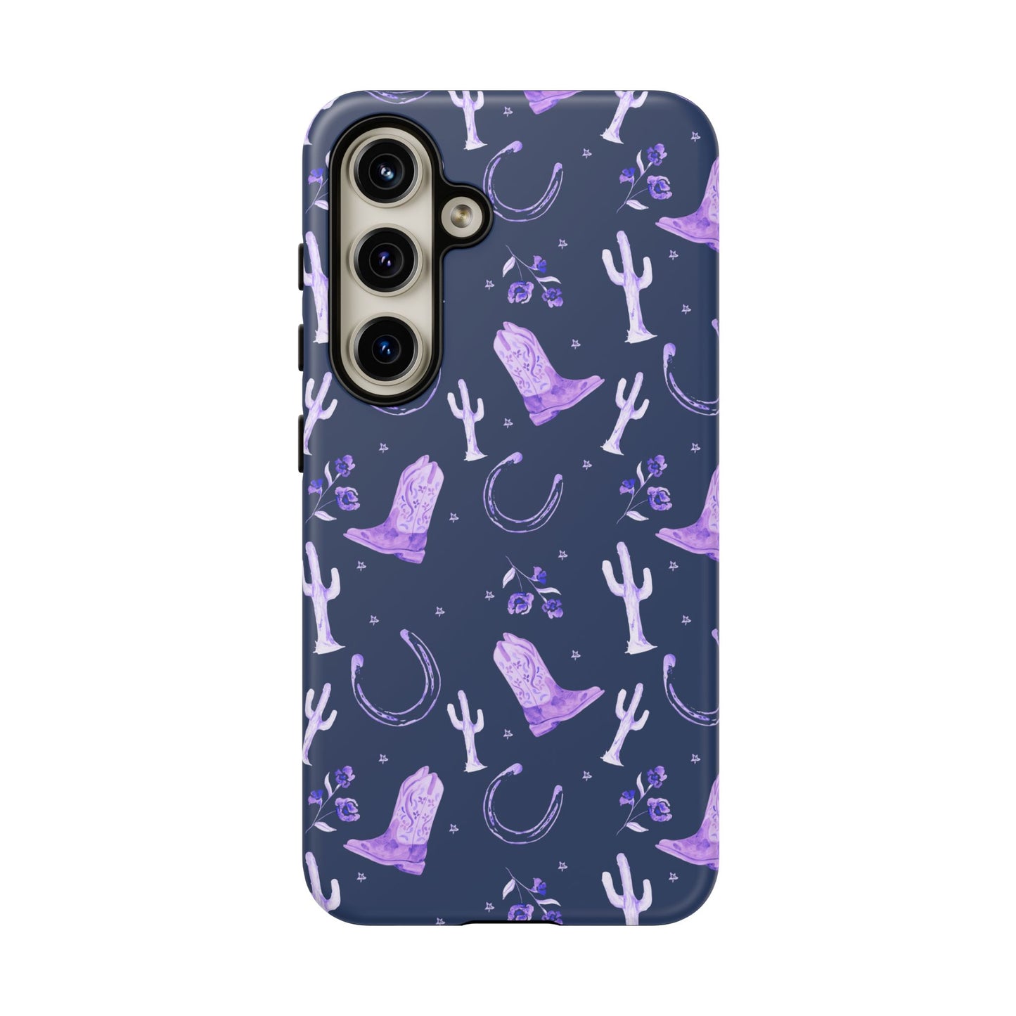 Lucky Boots in Navy and Lavender Tough Phone Case