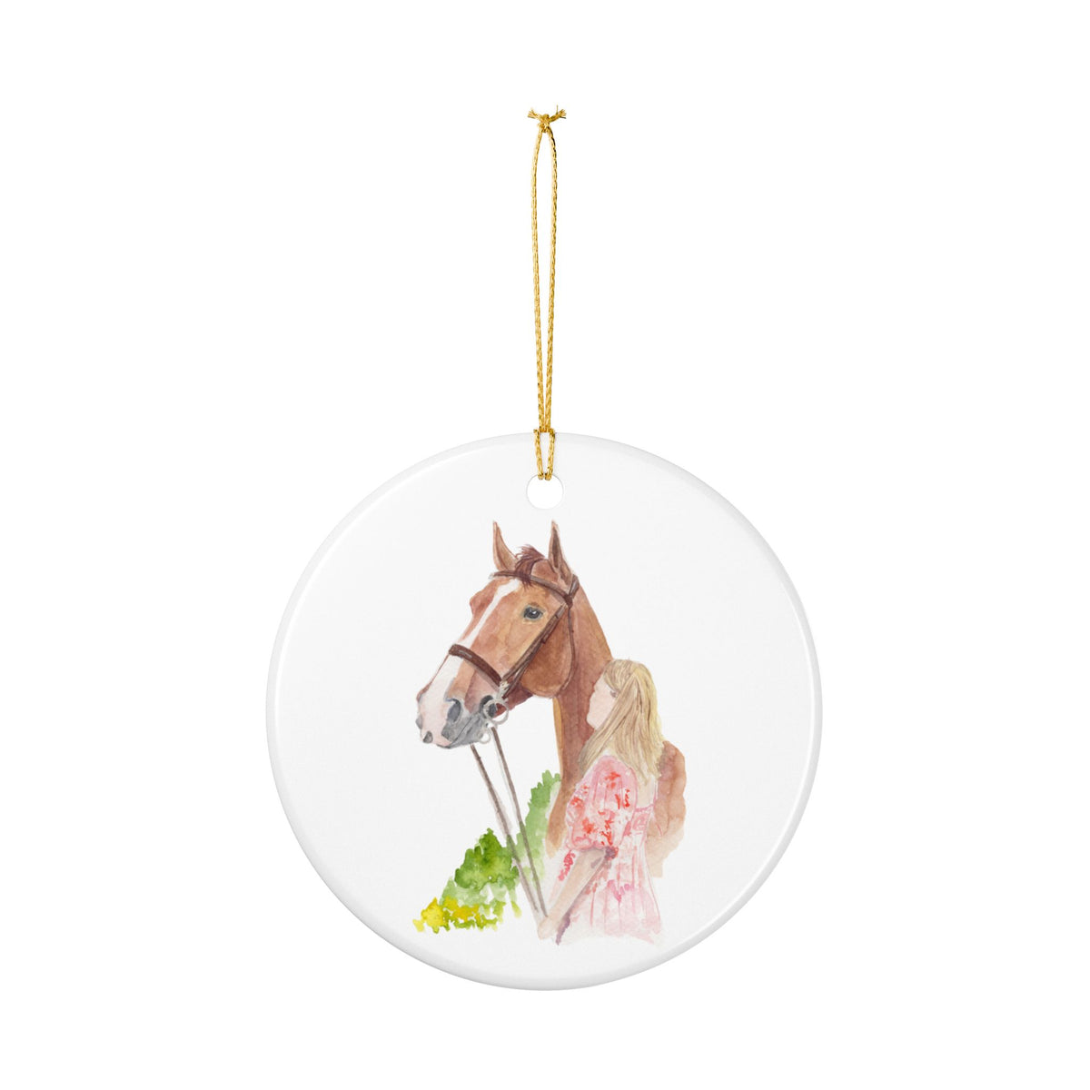 Jerico and Jenna Ceramic Ornament — Cute Black Pony Holiday Decoration
