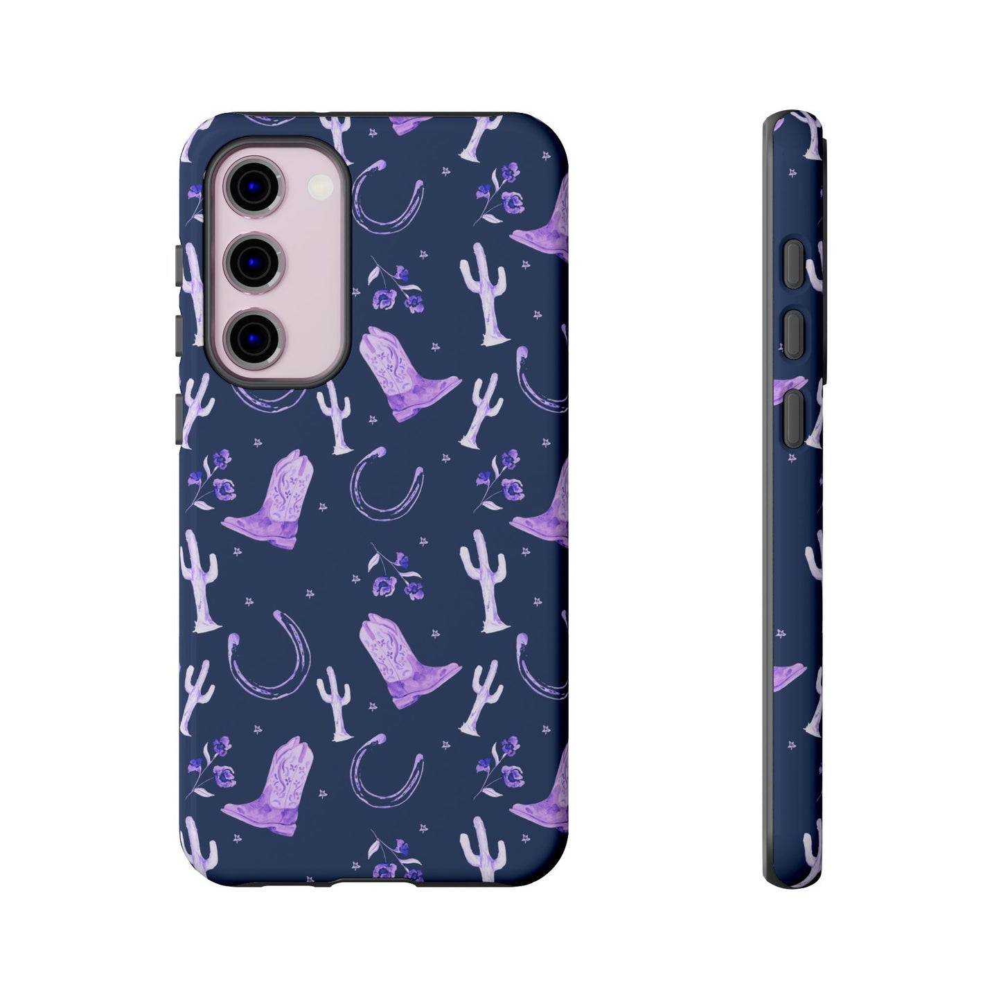 Lucky Boots in Navy and Lavender Tough Phone Case