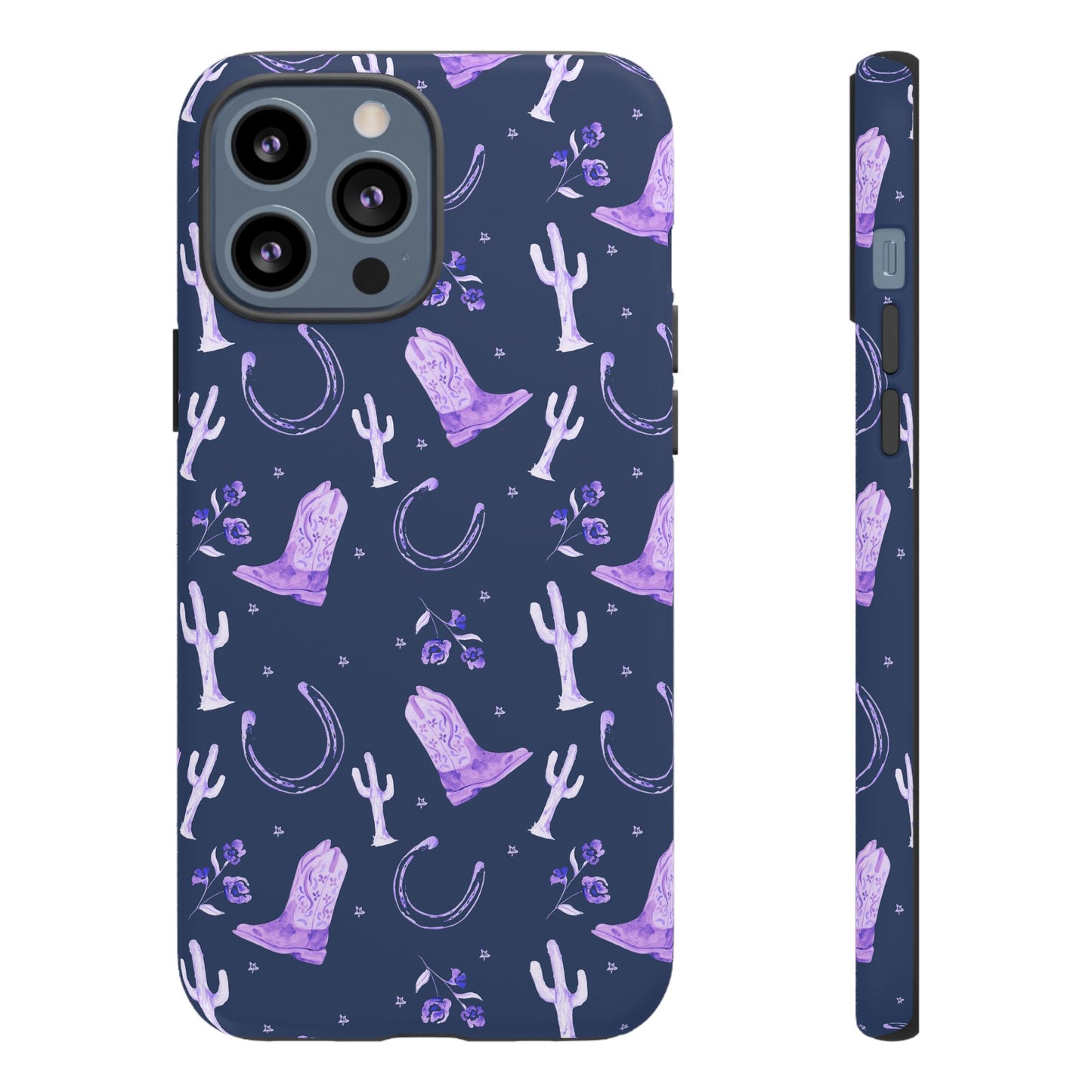 Lucky Boots in Navy and Lavender Tough Phone Case