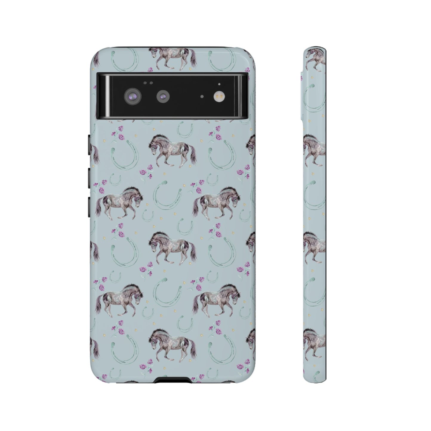 Luck Mustang Tough Phone Case - Light Blue