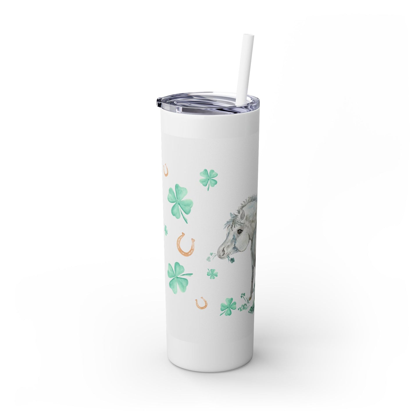 Adorable Miss Clover   Skinny Tumbler with Straw, 20oz