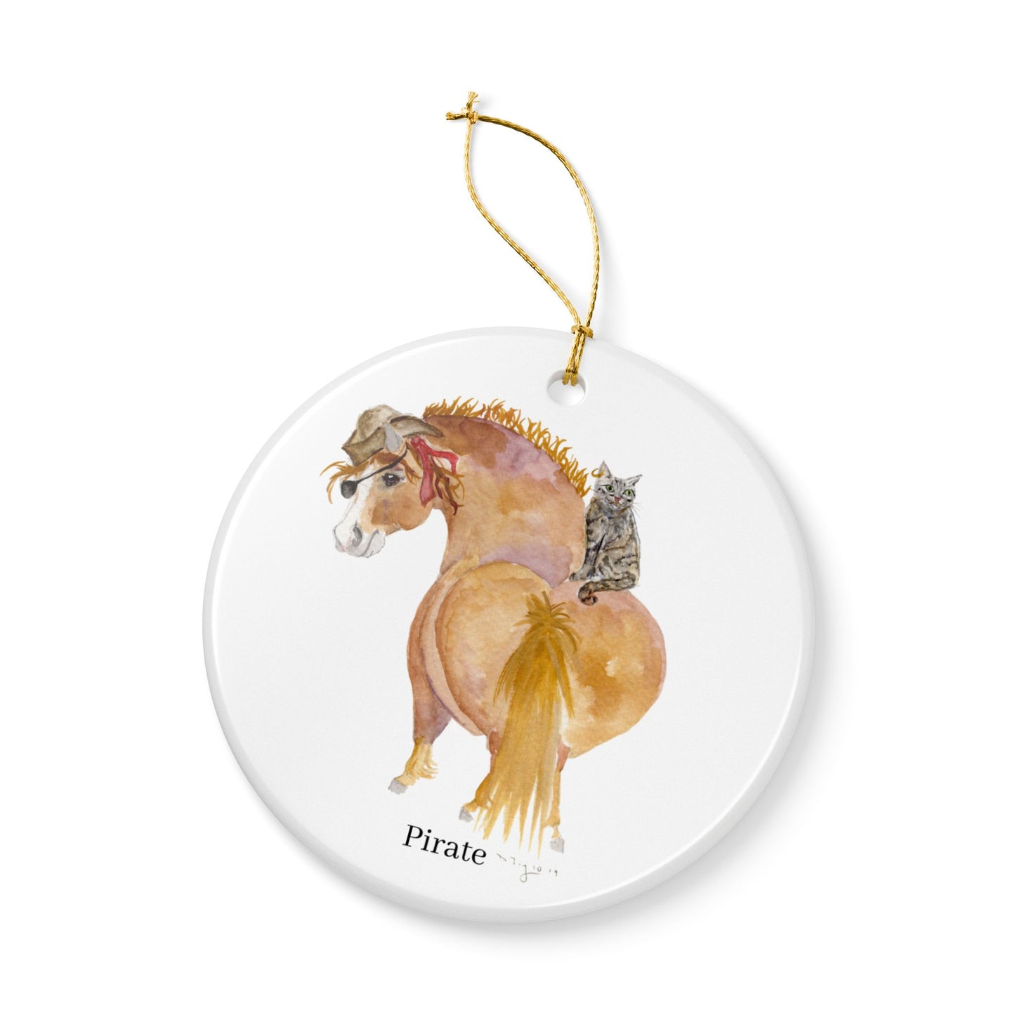 Adorable Pirate Ceramic Ornaments, Custom Holiday Decor, 2-Sided Christmas Ornament, Unique Gift, Home Decoration, Keepsake