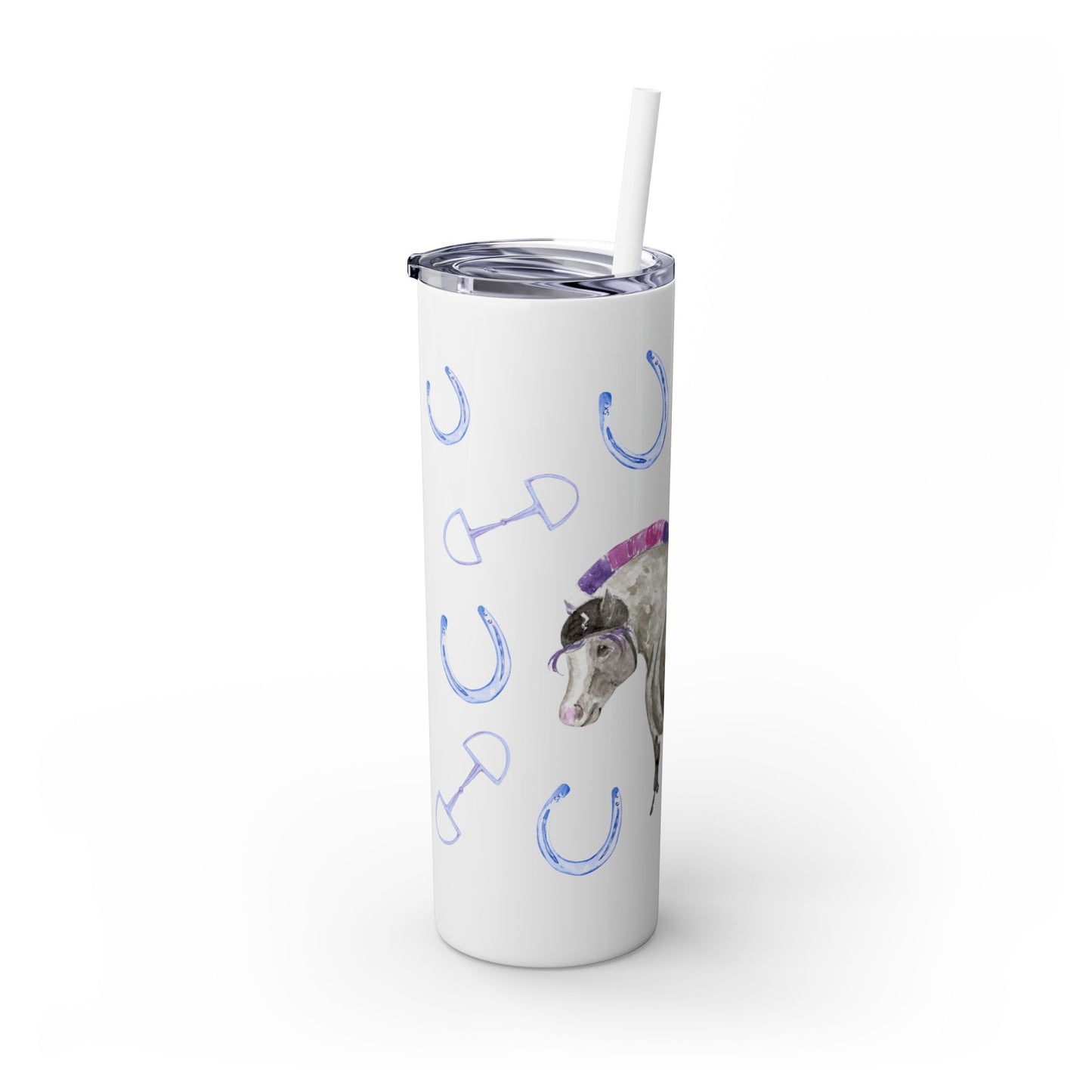 Adorable Little Punk Rock Pony  Skinny Tumbler with Straw, 20oz