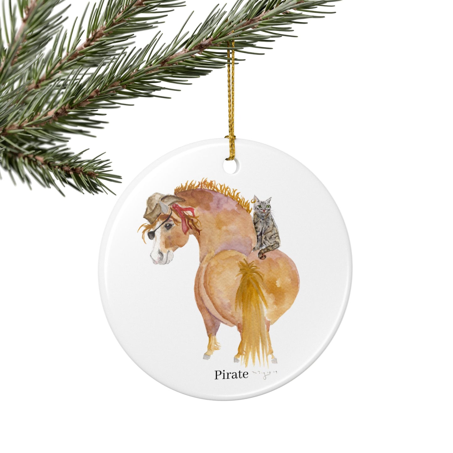 Adorable Pirate Ceramic Ornaments, Custom Holiday Decor, 2-Sided Christmas Ornament, Unique Gift, Home Decoration, Keepsake