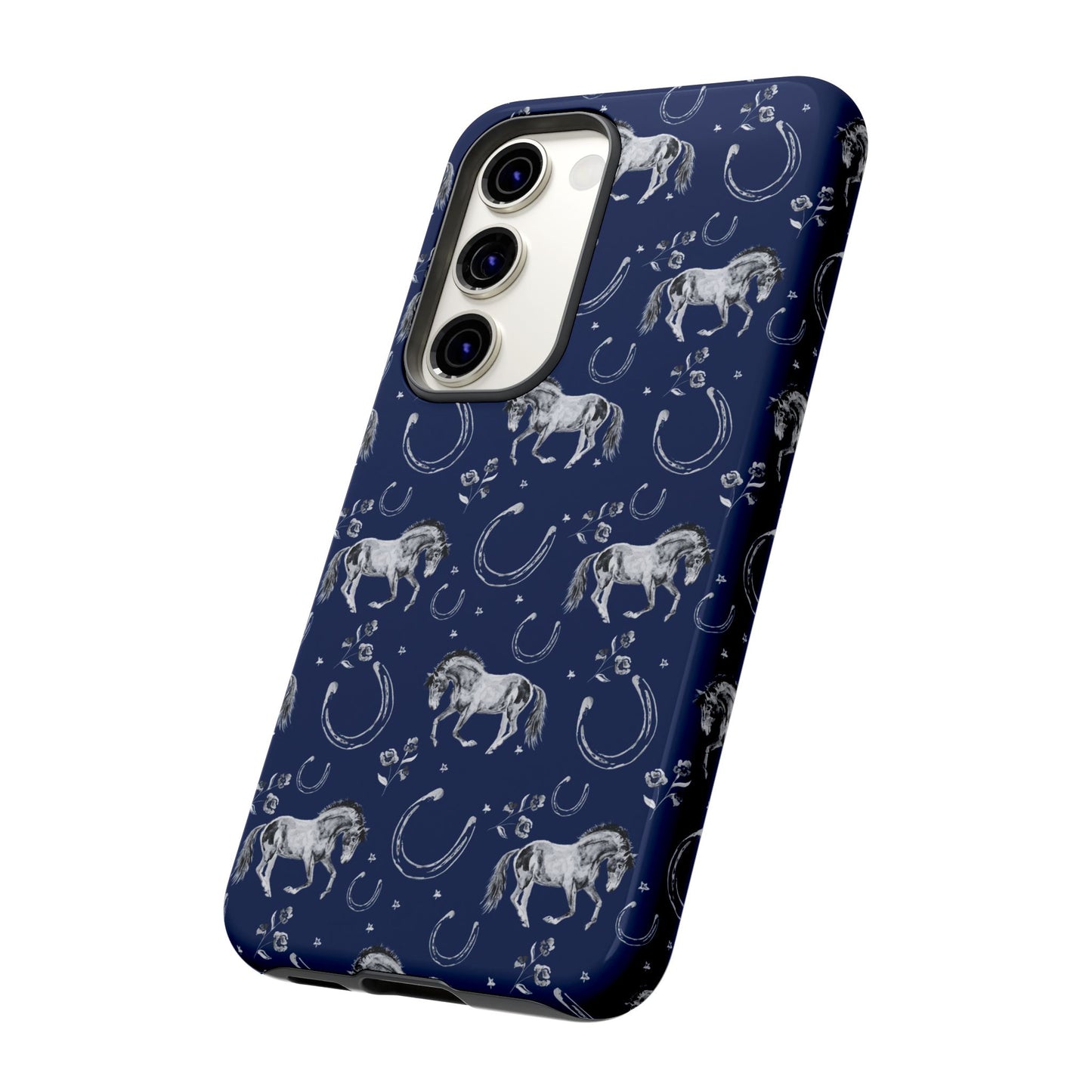 Lucky Mustang Tough Phone Case in Navy