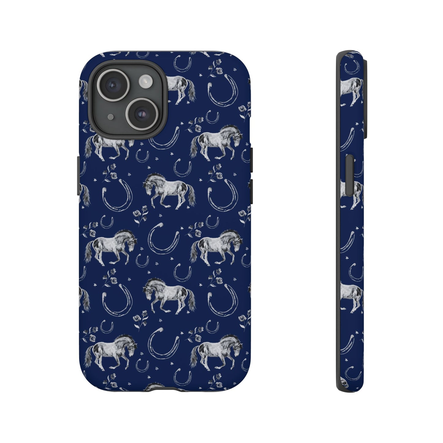 Lucky Mustang Tough Phone Case in Navy