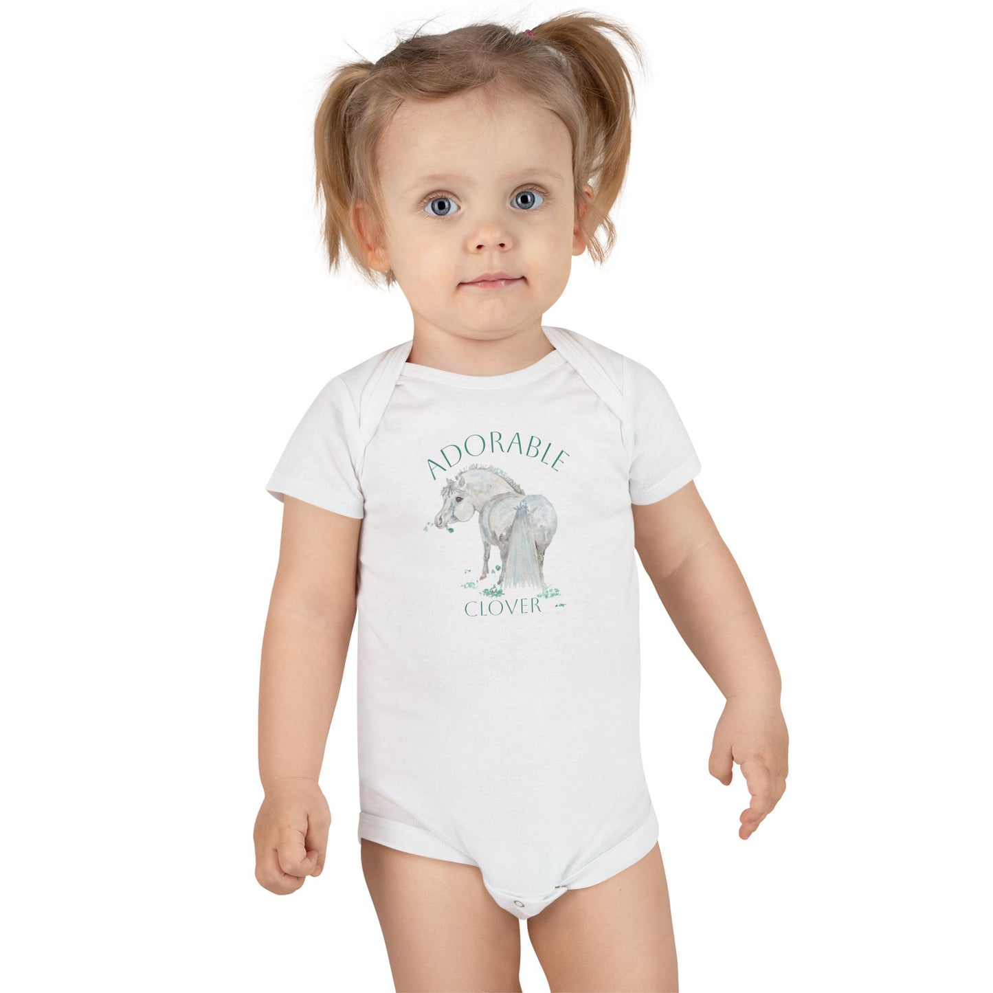 Baby Onesie with Adorable Miss Clover - Cute Pony Infant Bodysuit