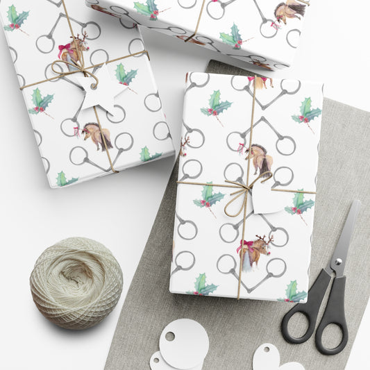 Adorable pony Bits and Holly Gift Wrap Papers