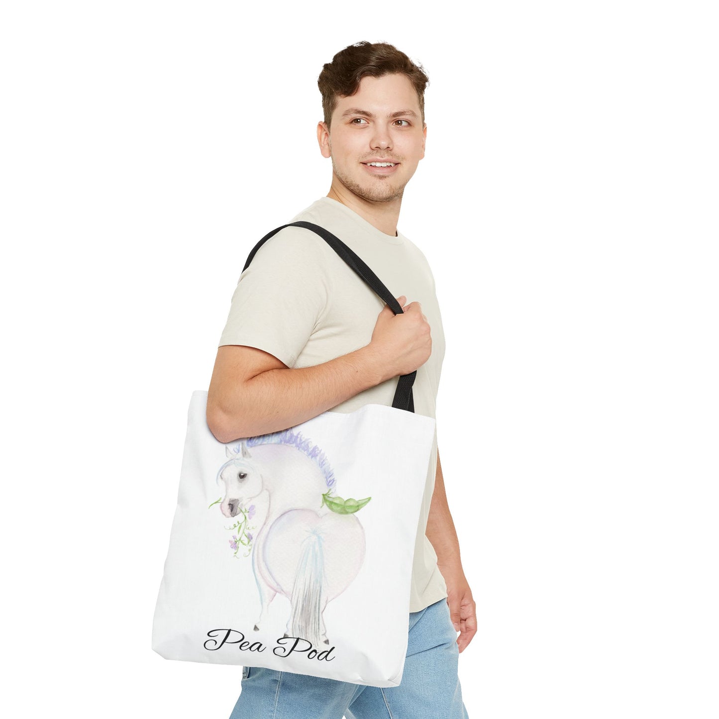 Adorable little Pea Pod Tote Bag - Whimsical Equestrian Design