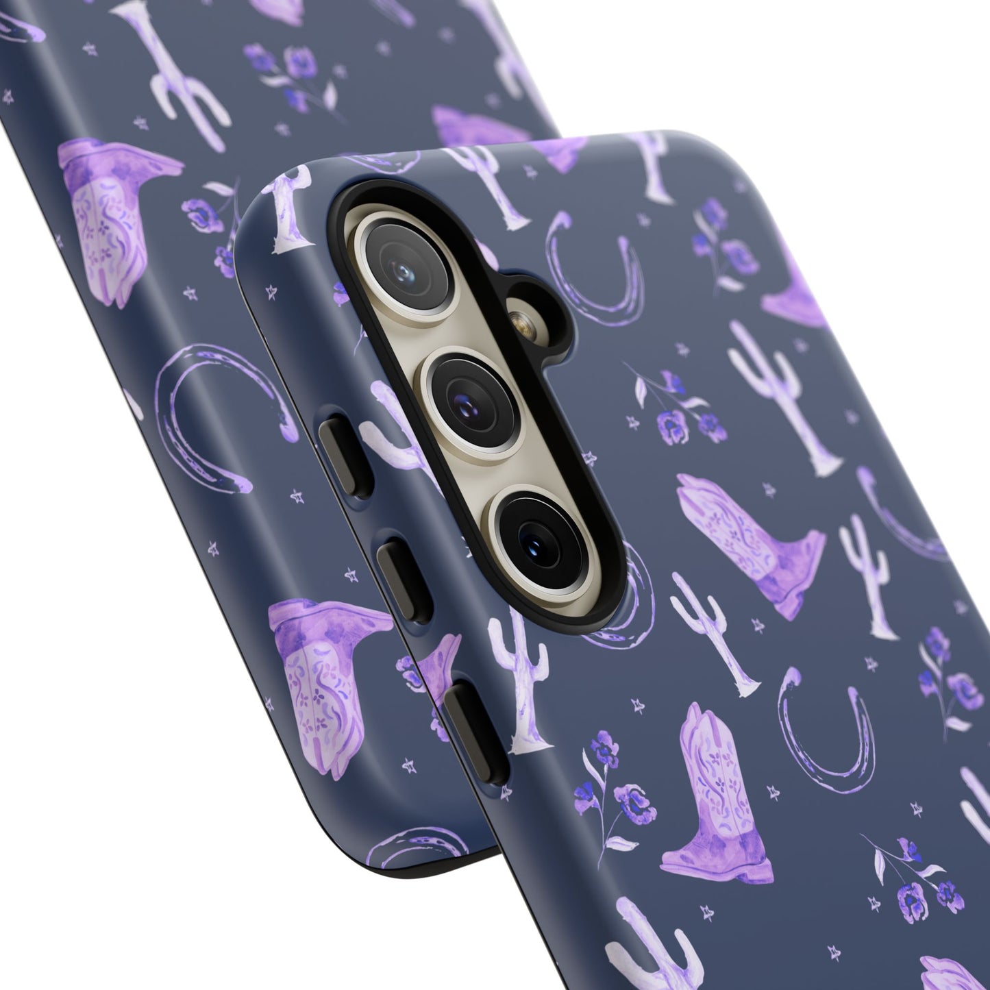 Lucky Boots in Navy and Lavender Tough Phone Case