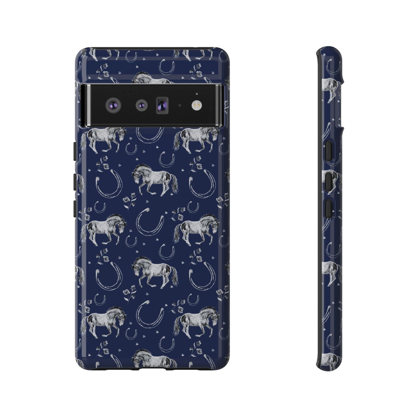 Lucky Mustang Tough Phone Case in Navy