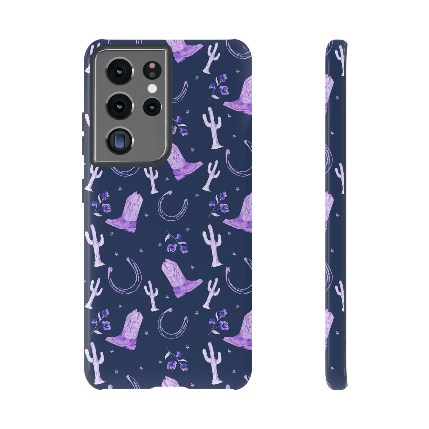 Lucky Boots in Navy and Lavender Tough Phone Case