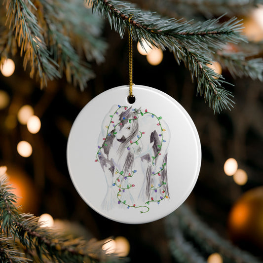 Gypsy Vanner Christmas Lights Ornament