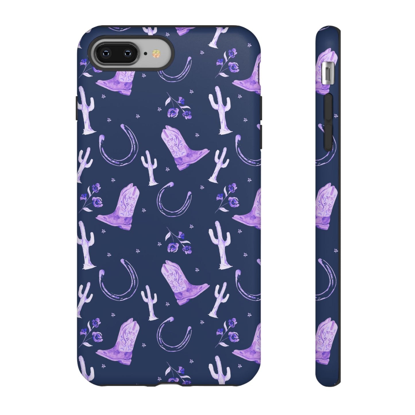 Lucky Boots in Navy and Lavender Tough Phone Case