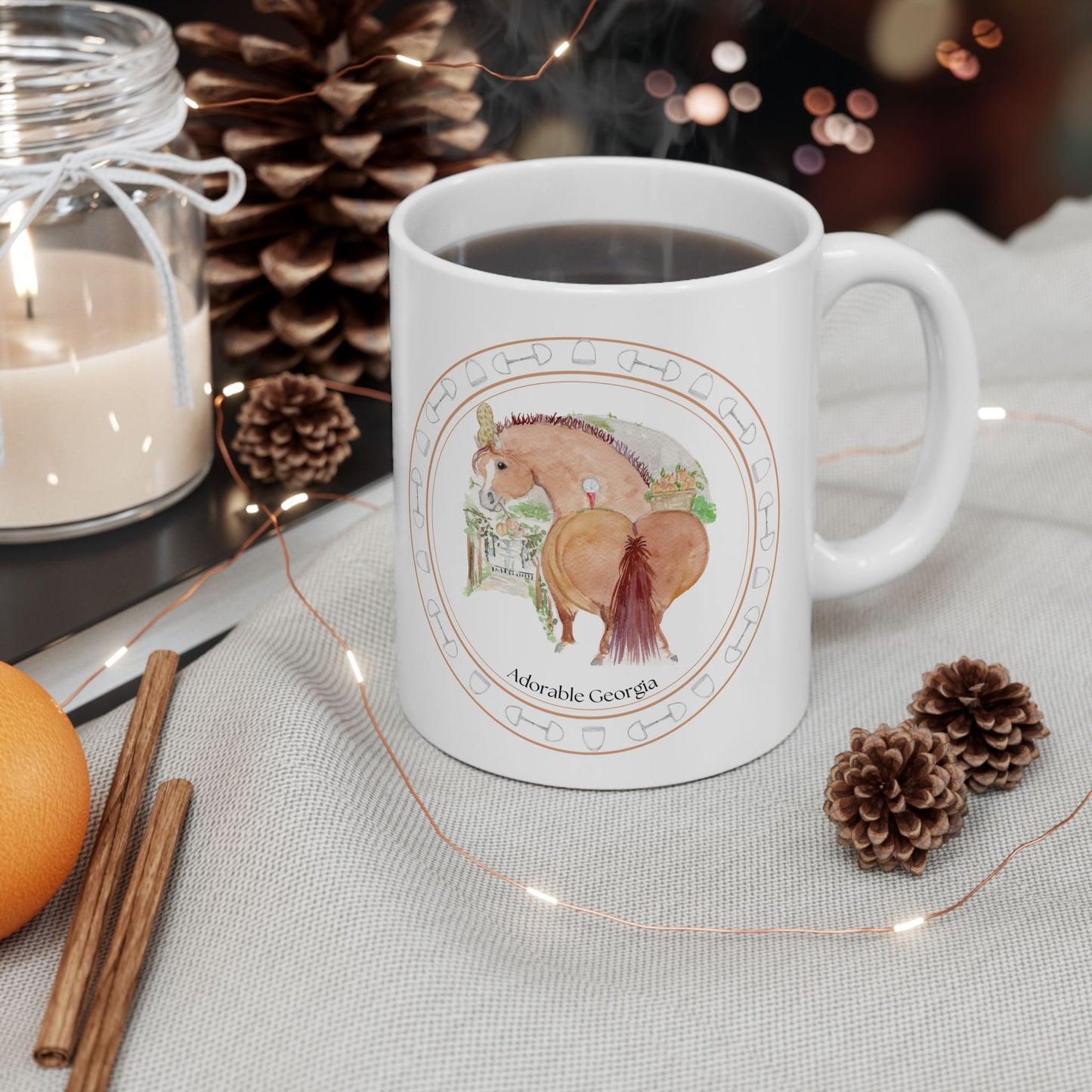 Adorable Georgia  Mug — 'She’s Got Her Peaches Picked' Ceramic Coffee Mug
