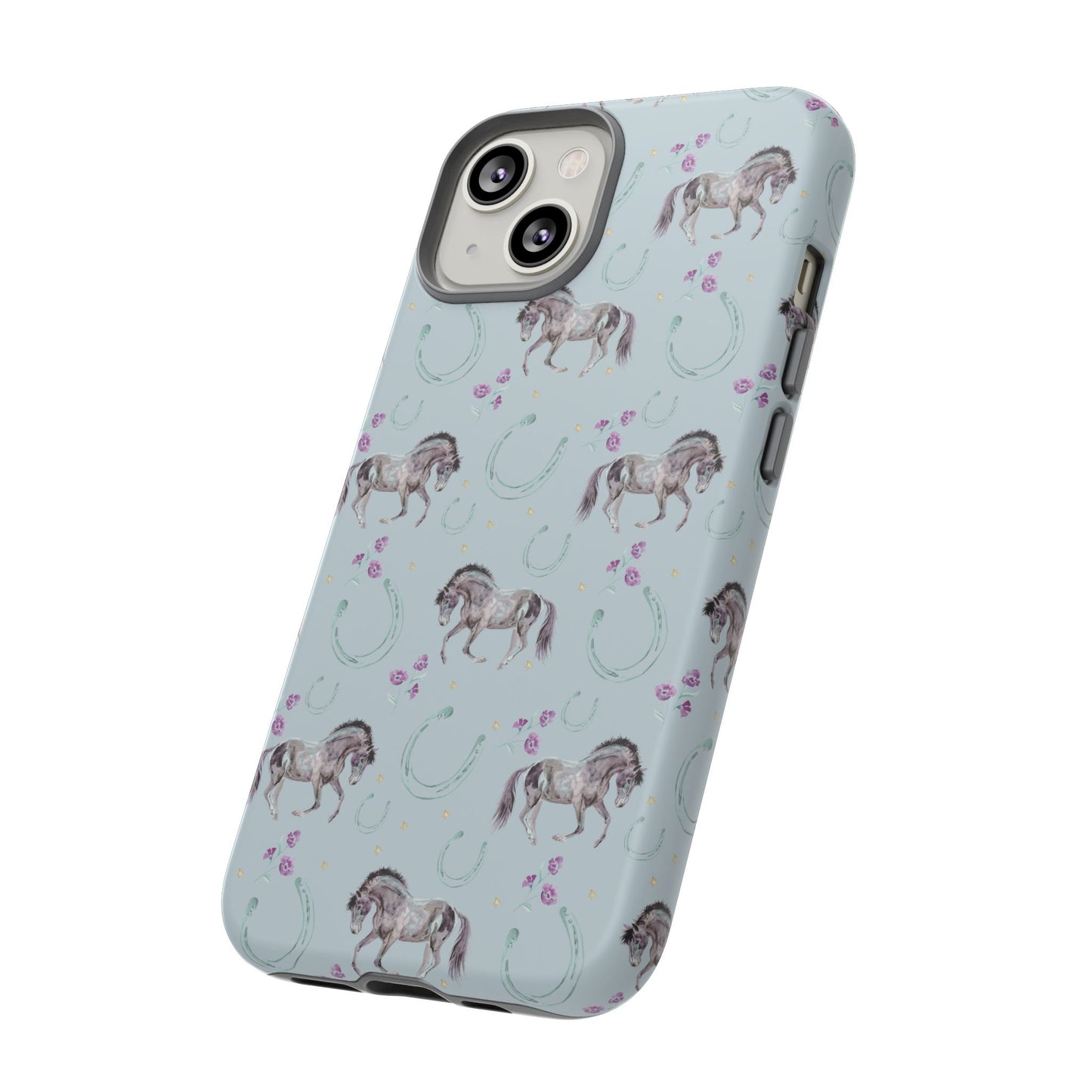 Luck Mustang Tough Phone Case - Light Blue