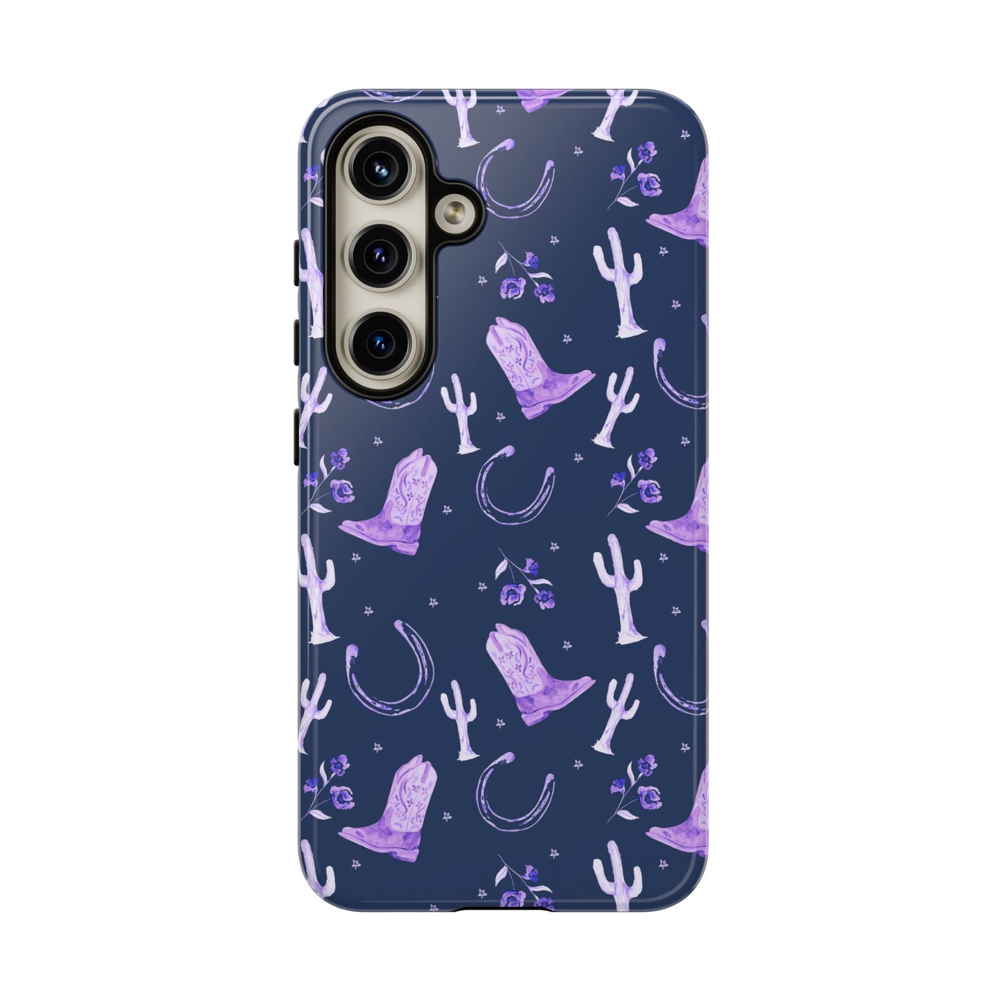 Lucky Boots in Navy and Lavender Tough Phone Case