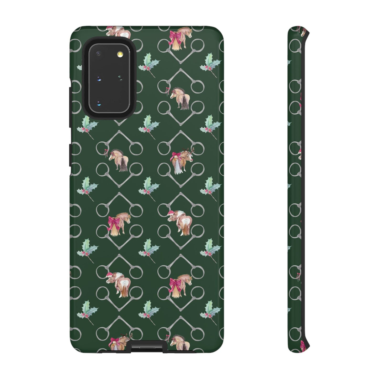 Adorable Little Ponies and Holly in Hunter Green Tough Phone Case