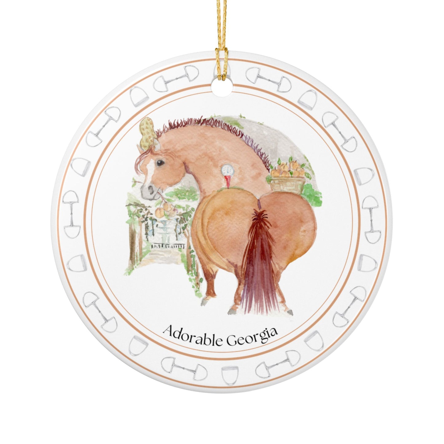 Adorable Georgia Ceramic Ornaments, Custom Holiday Decor, 2-Sided Christmas Ornament, Unique Gift, Home Decoration, Keepsake