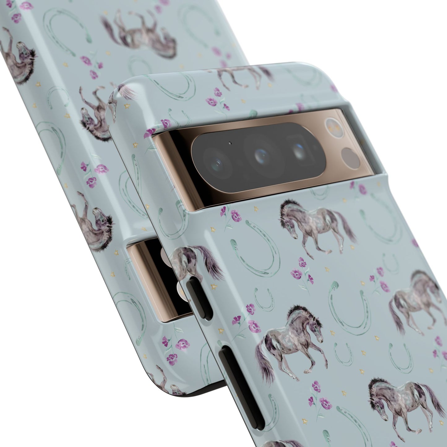 Luck Mustang Tough Phone Case - Light Blue