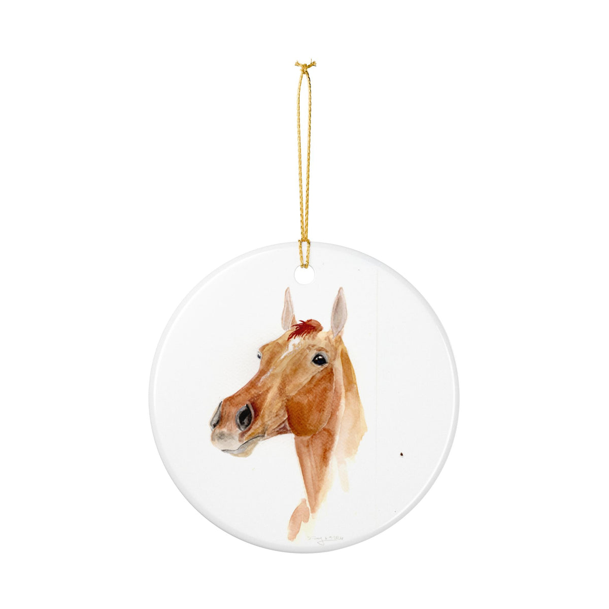 Ficher Ceramic Ornament — Cute Black Pony Holiday Decoration