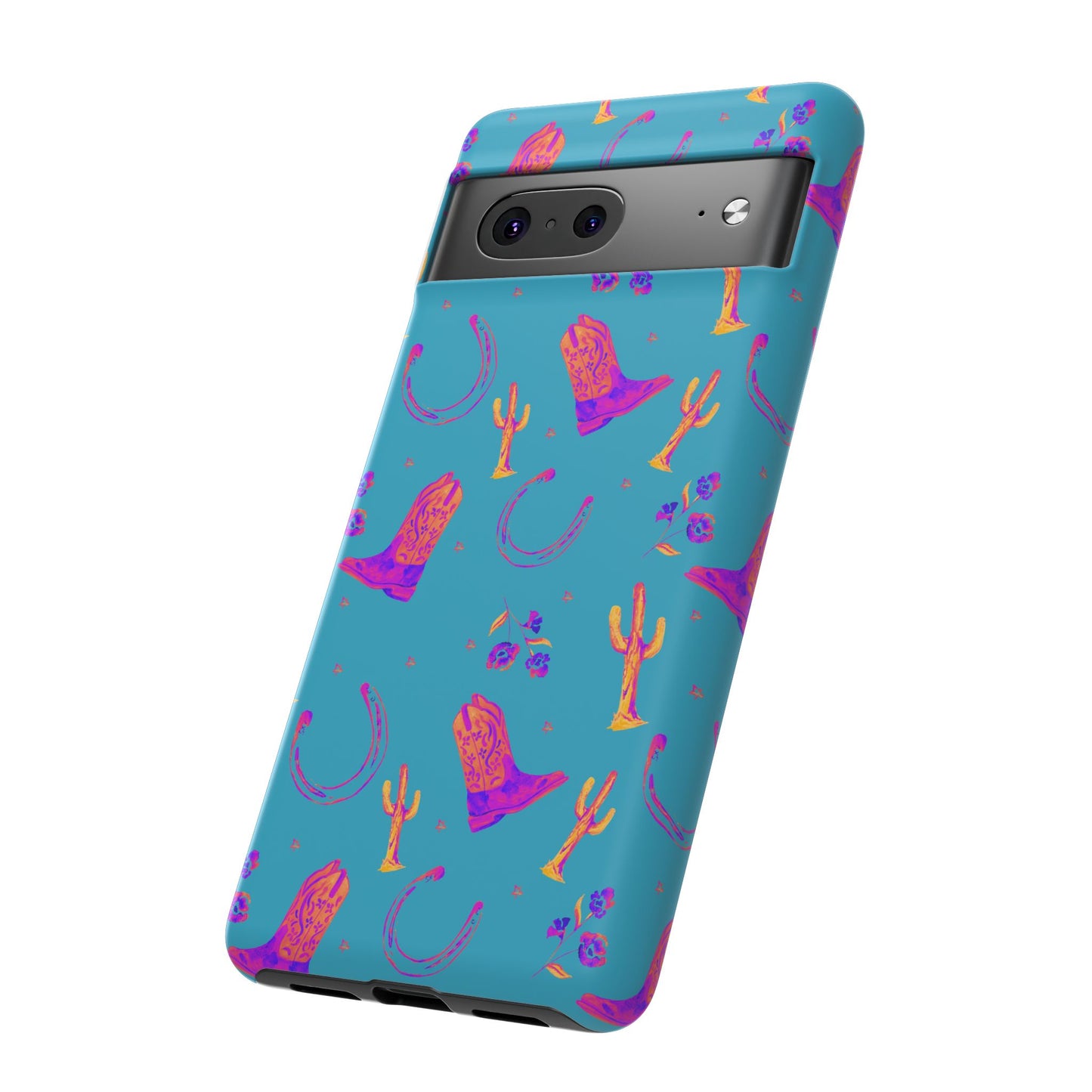 Lucky Boots in Teal Tough Phone Case