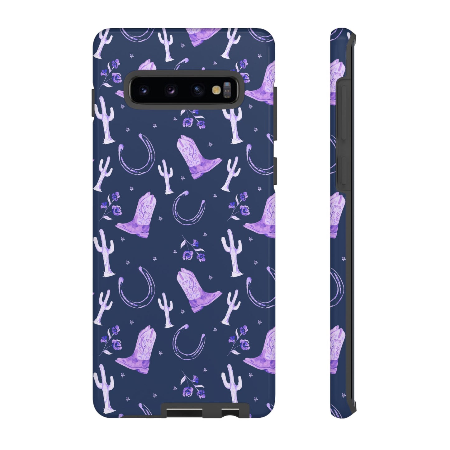 Lucky Boots in Navy and Lavender Tough Phone Case