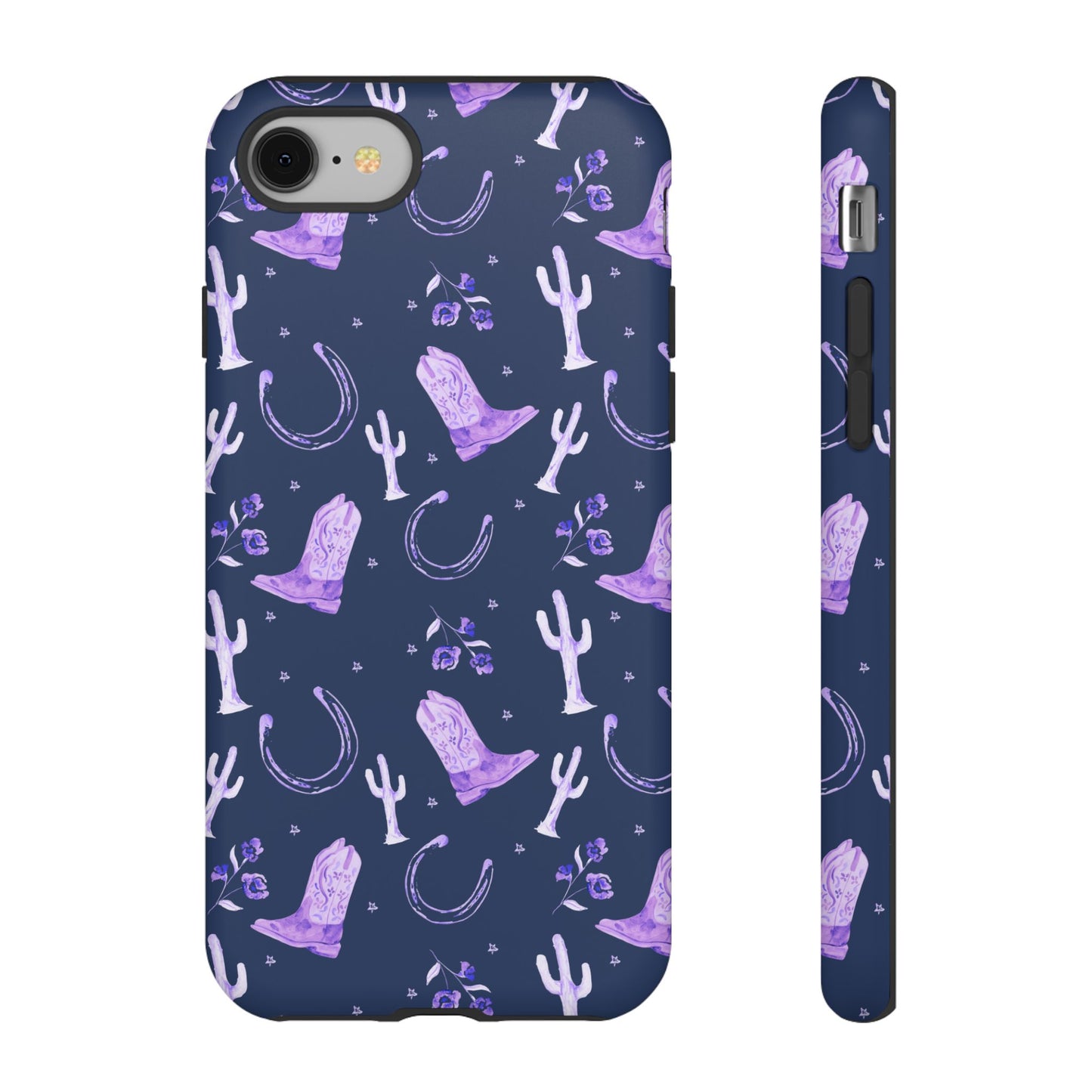 Lucky Boots in Navy and Lavender Tough Phone Case