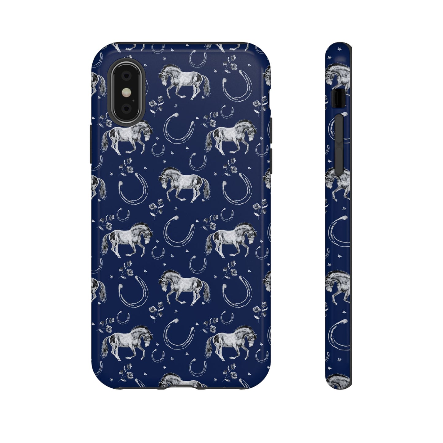 Lucky Mustang Tough Phone Case in Navy