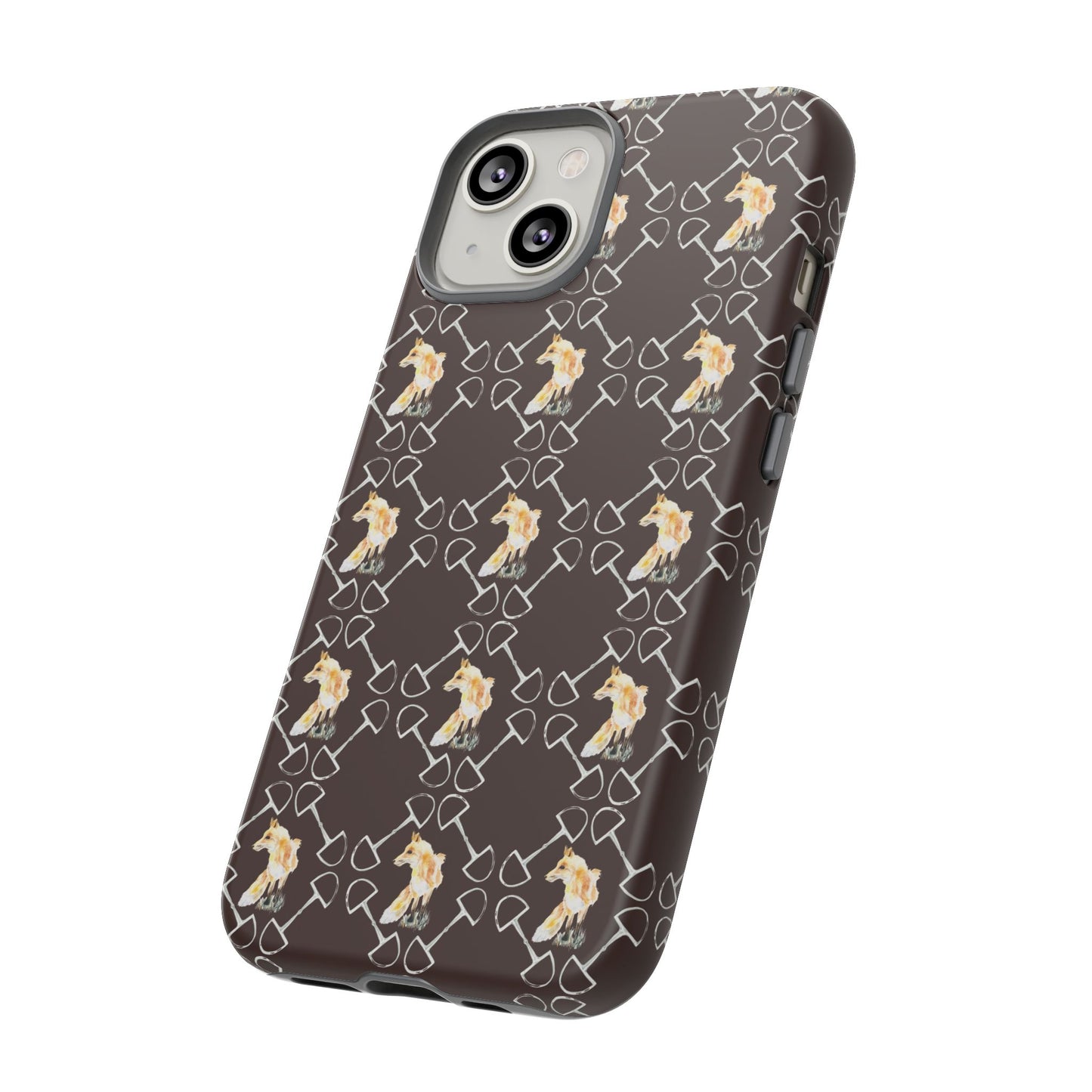 Spring Foxes and Bits in Hazelnut Tough Phone Case