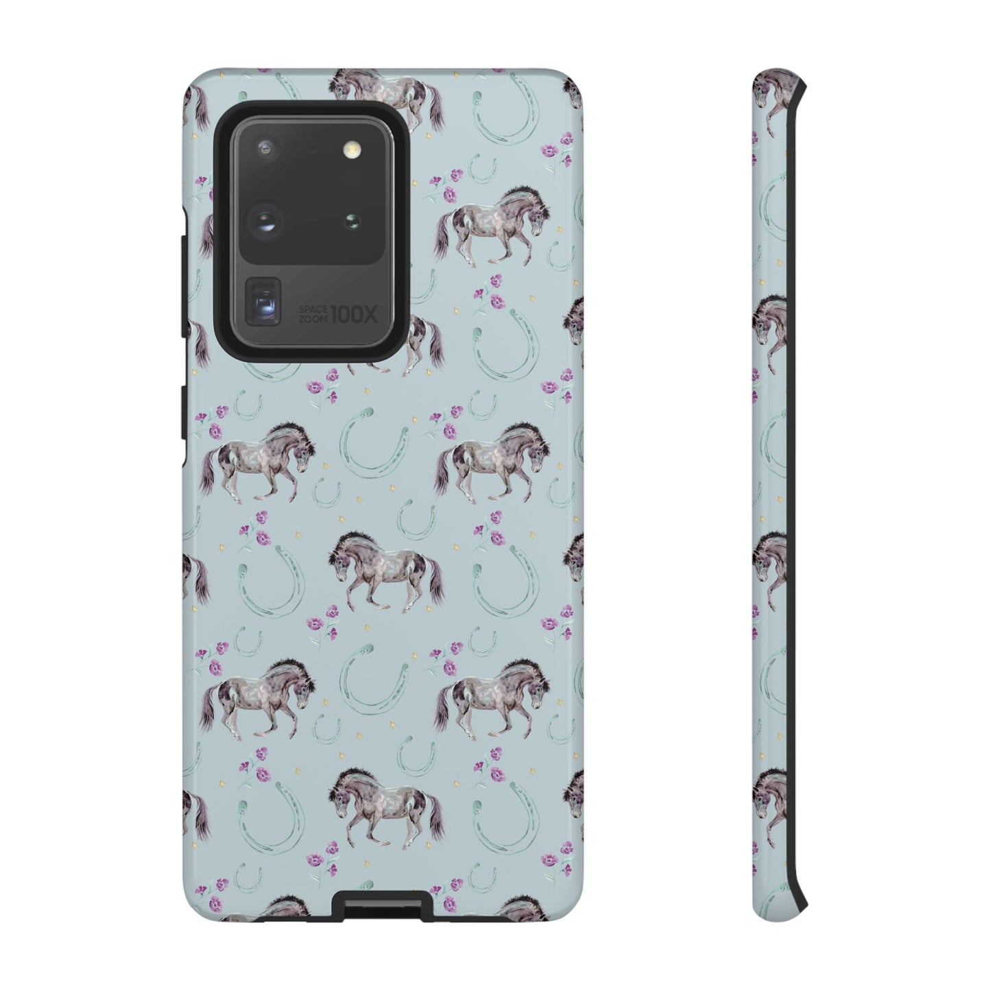 Luck Mustang Tough Phone Case - Light Blue