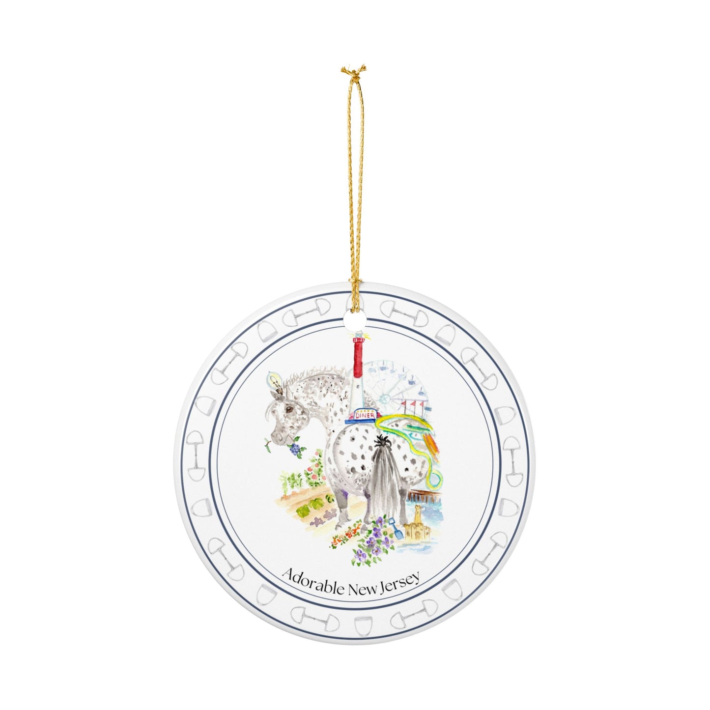 Adorable New Jersey Ceramic Ornaments, Custom Holiday Decor, 2-Sided Christmas Ornament, Unique Gift, Home Decoration, Keepsake