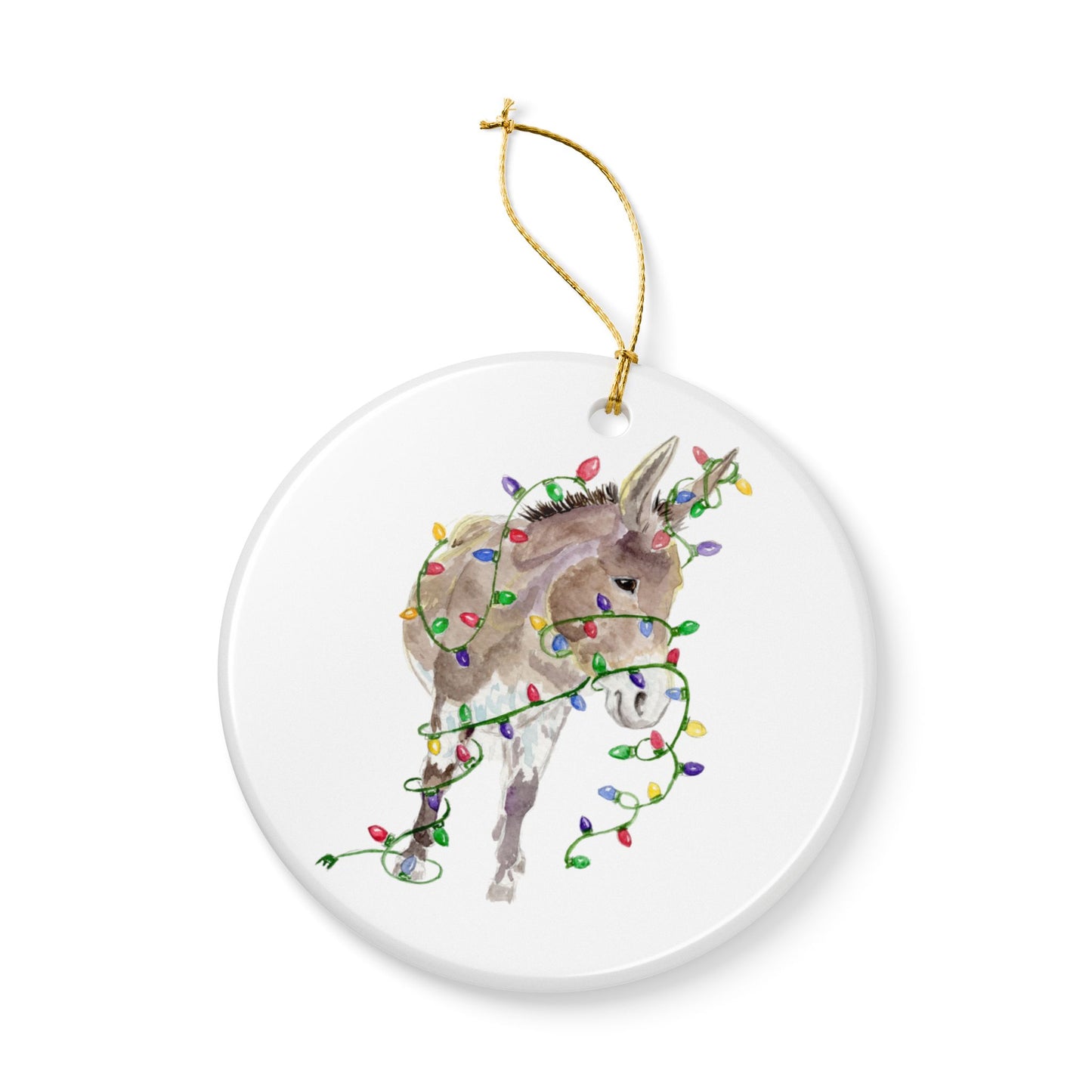 You Light Up My Christmas — Donkey Ornament