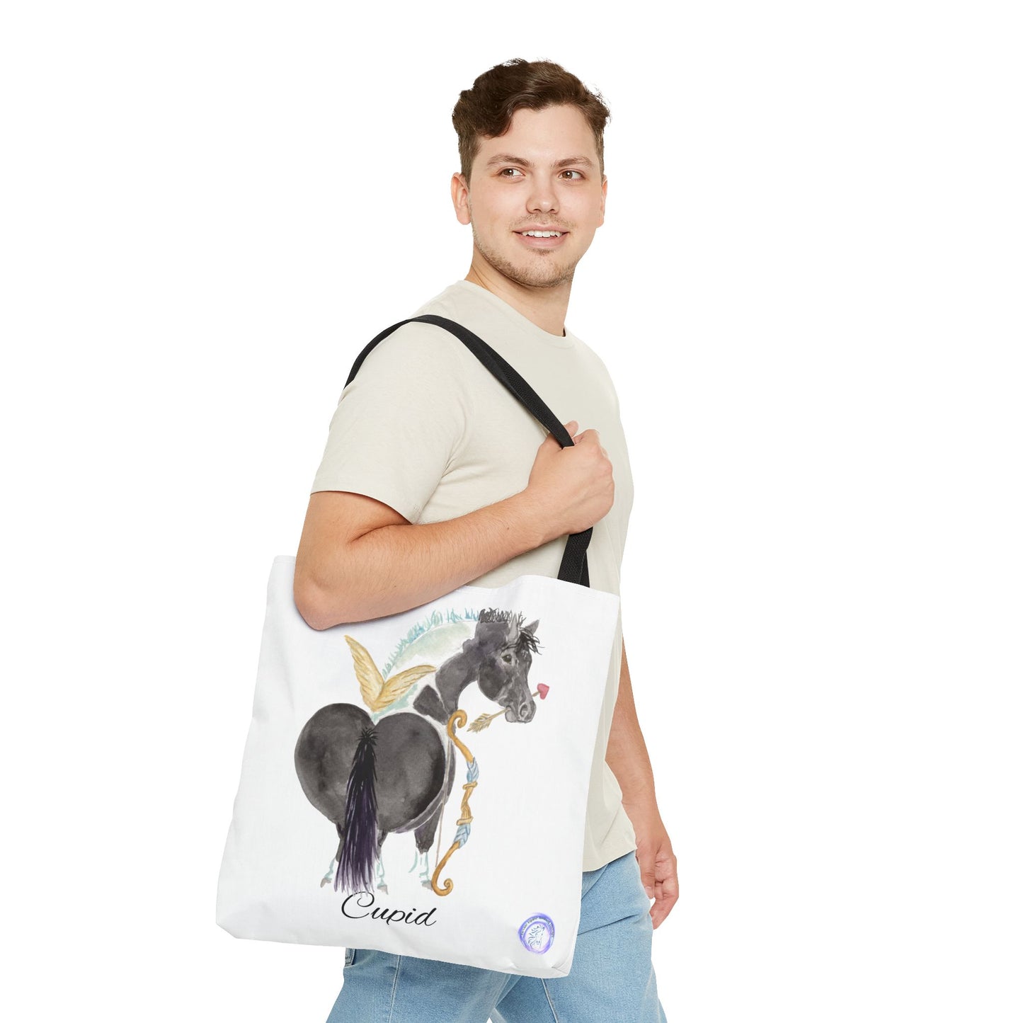 Adorable little Cupid Tote Bag - Whimsical Equestrian Design