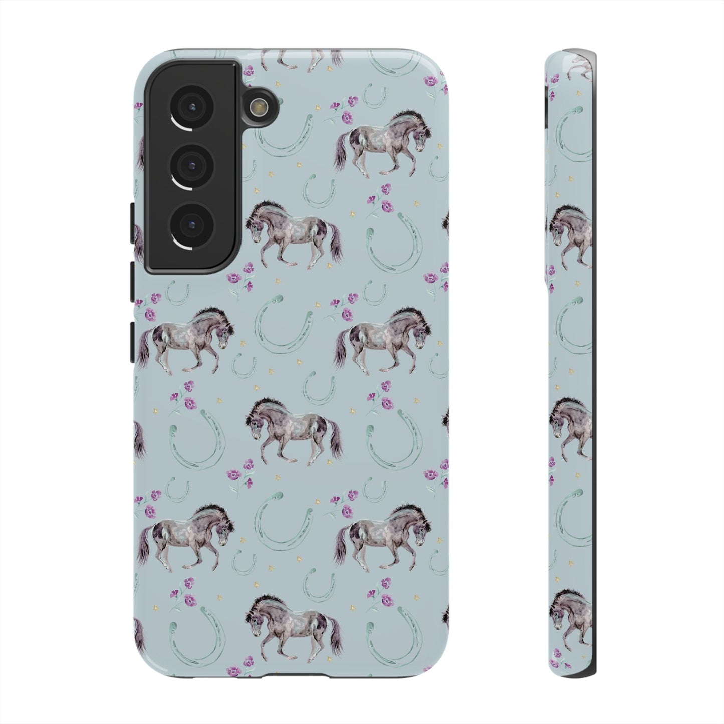 Luck Mustang Tough Phone Case - Light Blue