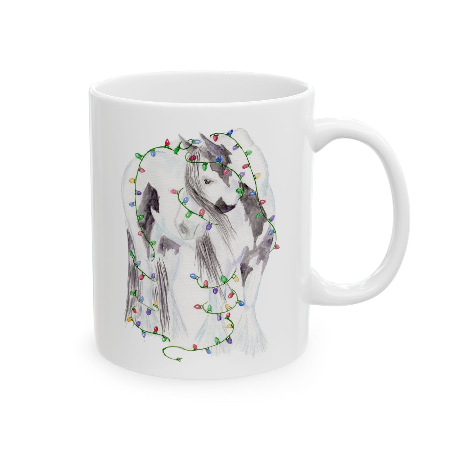 Gypsy Vanner Christmas Lights Mug