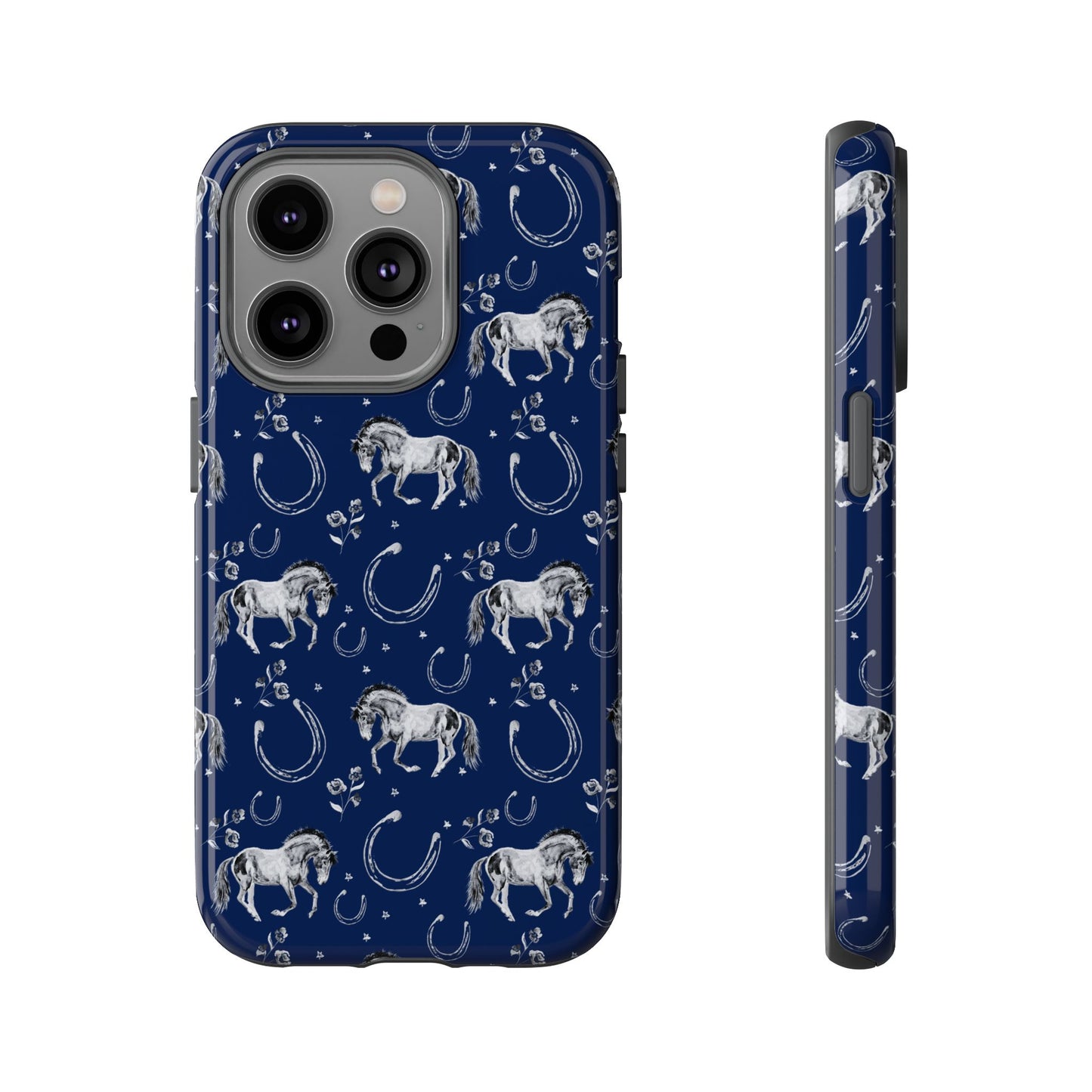 Lucky Mustang Tough Phone Case in Navy