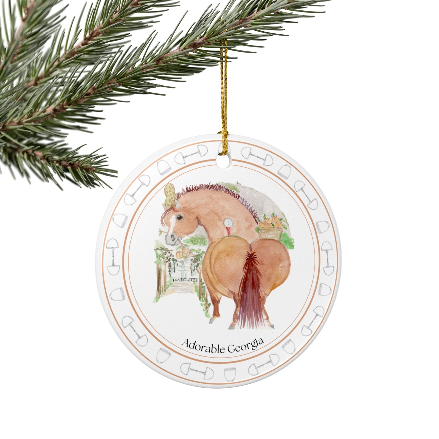 Adorable Georgia Ceramic Ornaments, Custom Holiday Decor, 2-Sided Christmas Ornament, Unique Gift, Home Decoration, Keepsake