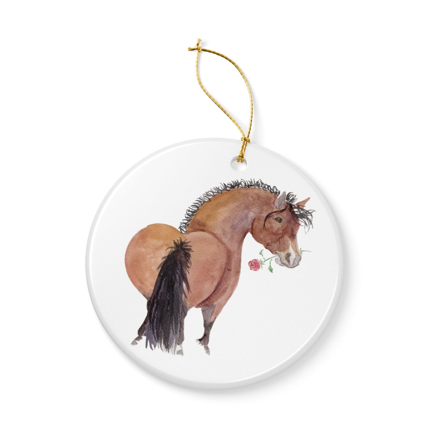 Adorable Rose Ceramic Ornaments, Custom Holiday Decor, 2-Sided Christmas Ornament, Unique Gift, Home Decoration, Keepsake