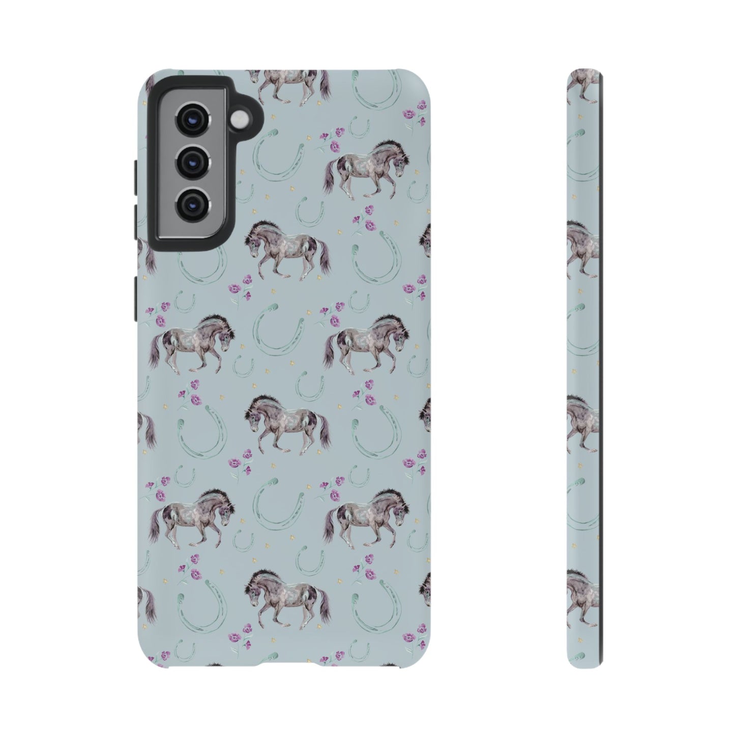 Luck Mustang Tough Phone Case - Light Blue