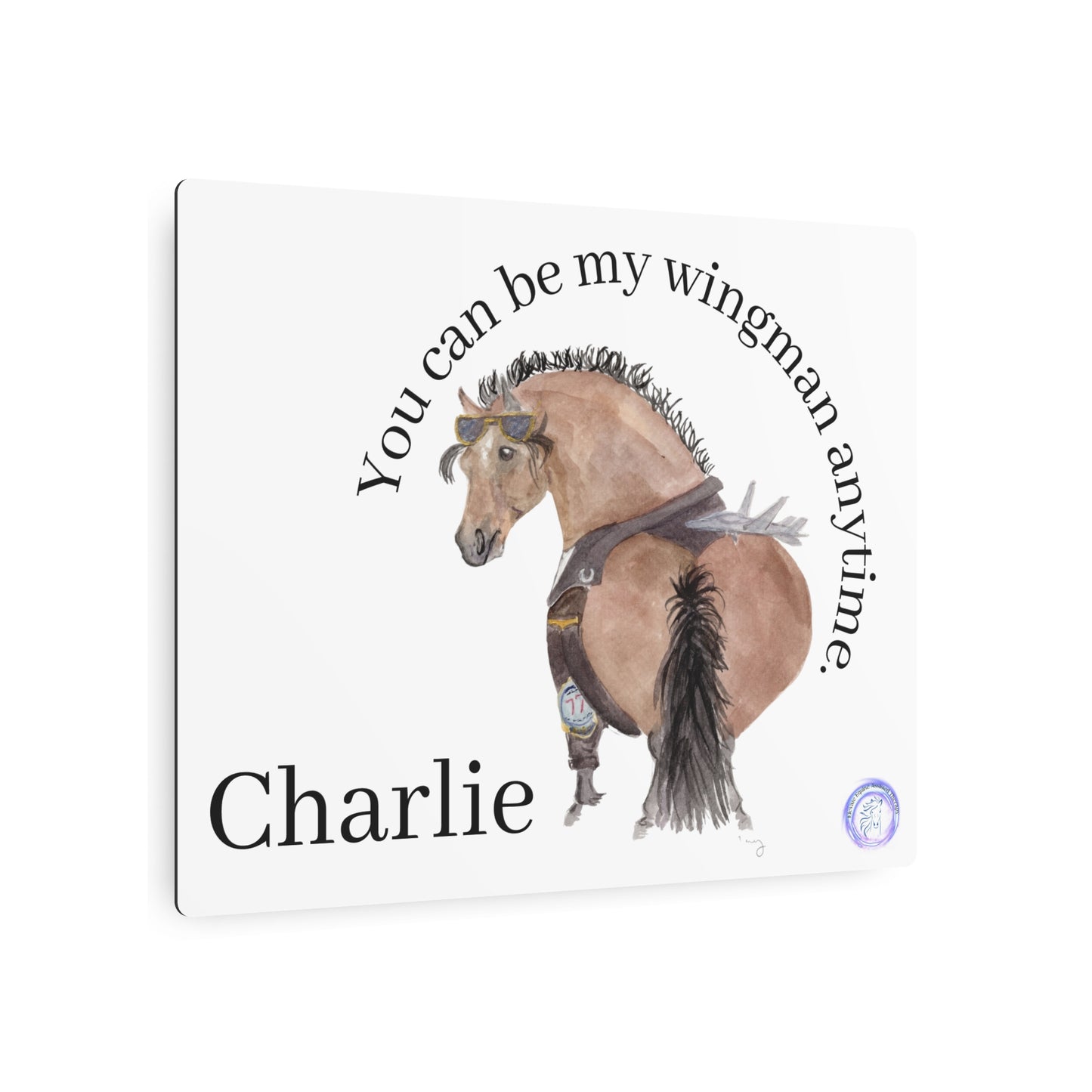 Adorable Charlie Horse Metal Art Sign –