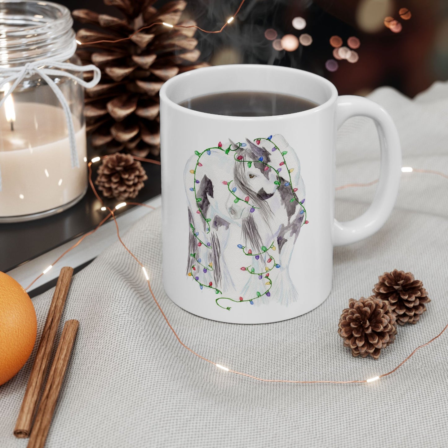 Gypsy Vanner Christmas Lights Mug