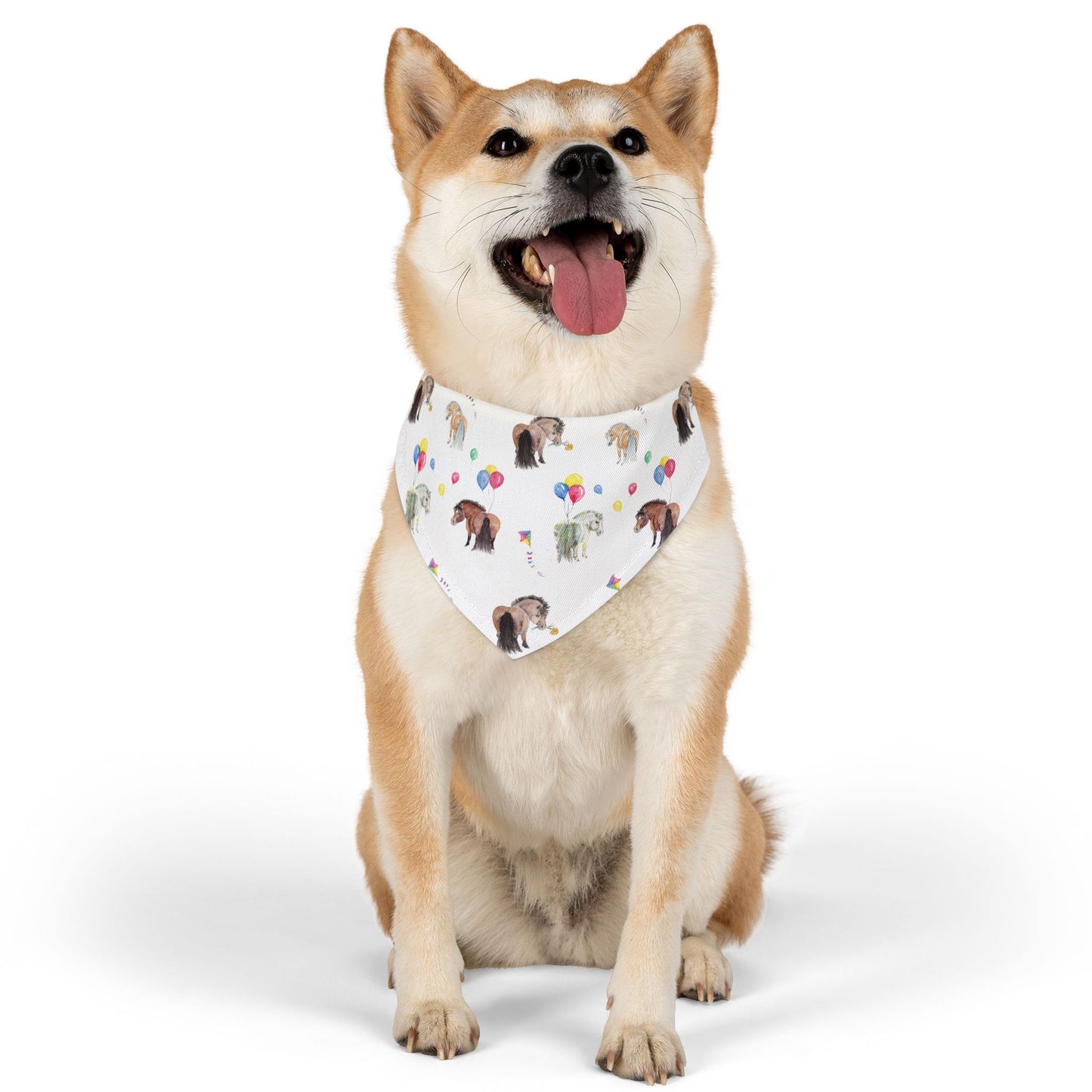 Adorable pony ballon print Pet Bandana Collar