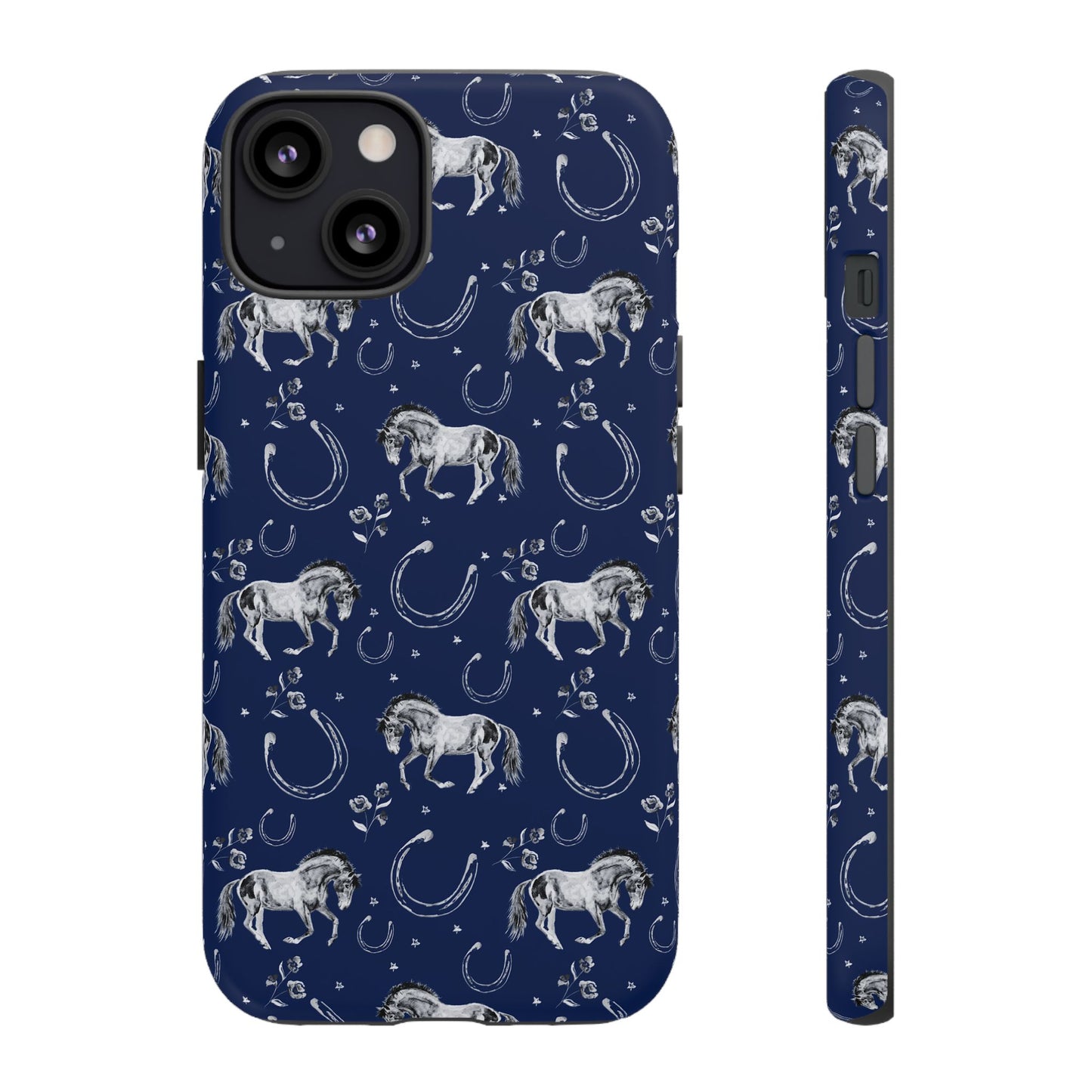 Lucky Mustang Tough Phone Case in Navy